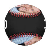 Dad Established Modern Black 3 Photo Collage Baseball (Rückseite)