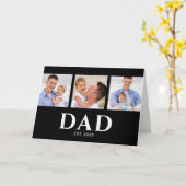 Dad Established Modern Black 3 Photo Father's Day Karte (Gelbe Blume)