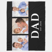 Dad Established Modern Black 3 Photo Fleecedecke (Vorderseite)