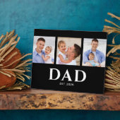 Dad Established Modern Black 3 Photo Fotoplatte (Seite)