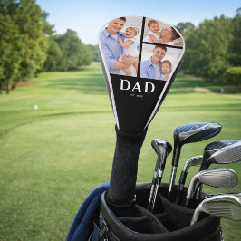 Dad Established Modern Black 3 Photo Golf Headcover