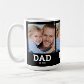 Dad Established Modern Black 3 Photo Kaffeetasse (Links)