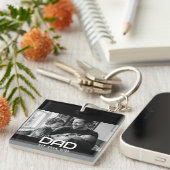 Dad Established Modern Bold Photo Schlüsselanhänger (Vorderseite rechts)