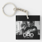 Dad Established Modern Bold Photo Schlüsselanhänger (Vorderseite)
