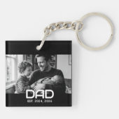 Dad Established Modern Bold Photo Schlüsselanhänger (Rückseite)