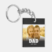 Dad Established Modern Bold Photo Schlüsselanhänger (Vorderseite links)