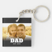 Dad Established Modern Bold Photo Schlüsselanhänger (Rückseite)