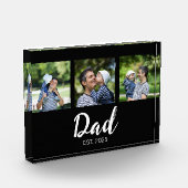 Dad Established Modern Bold Script Black 3 Photo Fotoblock (Links)