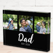 Dad Established Modern Bold Script Black 3 Photo Fotoblock