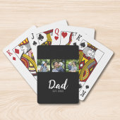 Dad Established Modern Bold Script Black 3 Photo Spielkarten