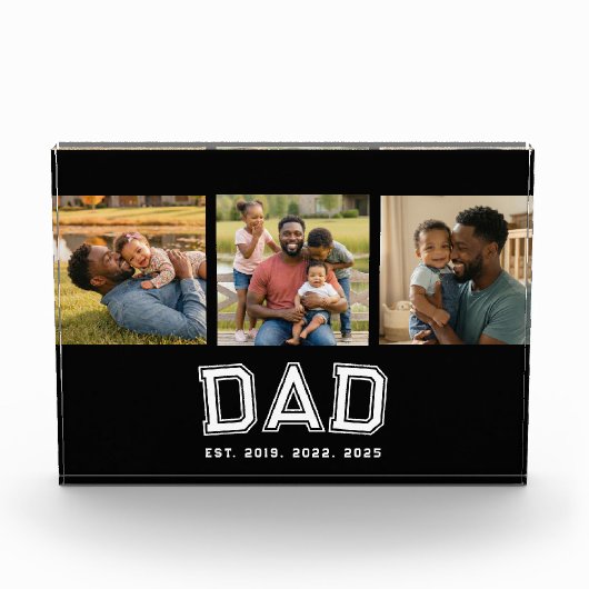 Dad Established Modern Bold White Black 3 Fotoblock (Vorderseite)