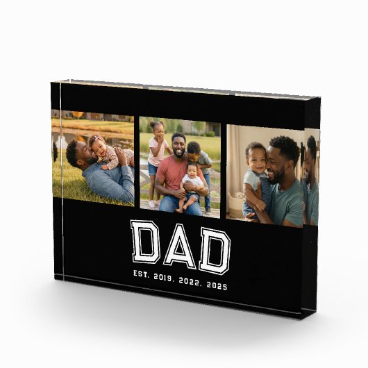 Dad Established Modern Bold White Black 3 Fotoblock (Rechts)