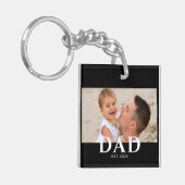 Dad Established Modern Photo Schlüsselanhänger (Vorderseite links)