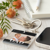 Dad Established Modern Photo Schlüsselanhänger (Vorderseite rechts)
