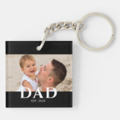 Dad Established Modern Photo Schlüsselanhänger (Rückseite)