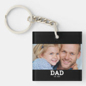 Dad Established Modern Photo Schlüsselanhänger (Vorderseite)
