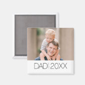 Dad Established Modern photo year design  Magnet (Vorderseite/Rückseite)