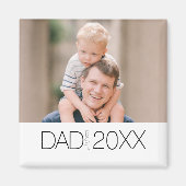 Dad Established Modern photo year design  Magnet (Vorne)