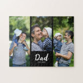 Dad Established Modern Script 3 Photo Jigsaw Puzzle (Horizontal)