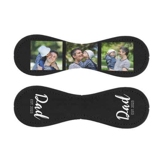 Dad Established Modern Script Black 3 Photo Baseball (Paneele)