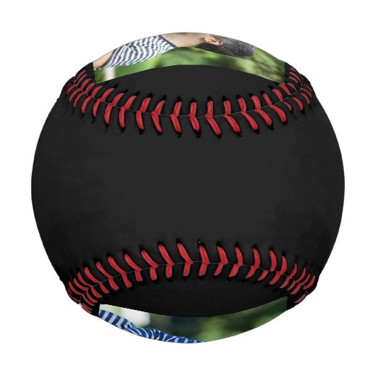 Dad Established Modern Script Black 3 Photo Baseball (Rückseite)