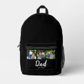 Dad Established Modern Script Black 3 Photo Bedruckter Rucksack (Vorderseite)