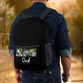 Dad Established Modern Script Black 3 Photo Bedruckter Rucksack