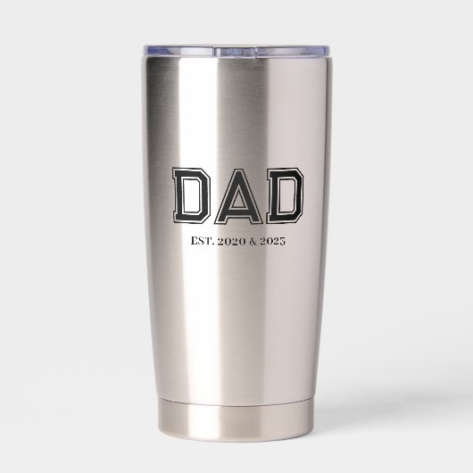 Dad Established Modern Typography New Dad Gift Thermobecher (Rückseite)