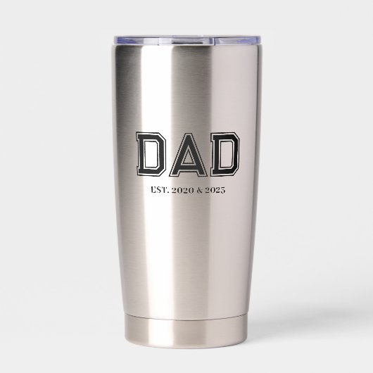 Dad Established Modern Typography New Dad Gift Thermobecher (Vorderseite)
