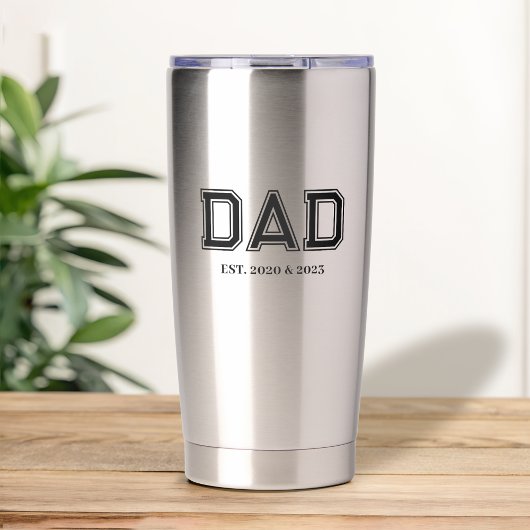 Dad Established Modern Typography New Dad Gift Thermobecher