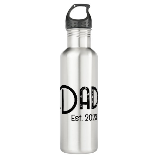 Dad Established New Dad Gift Edelstahlflasche (Vorderseite)