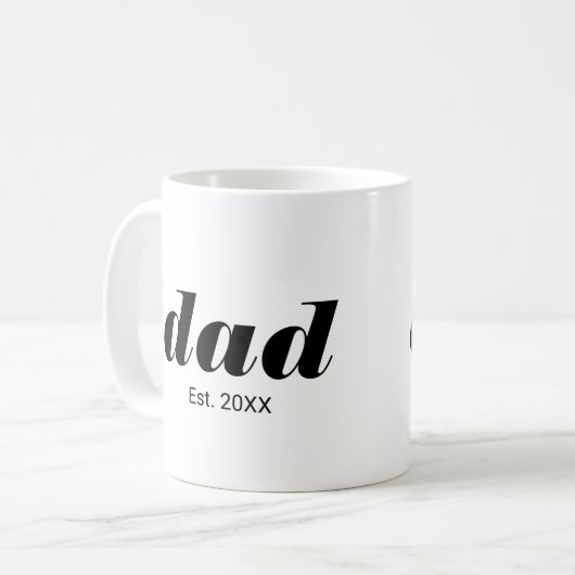 Dad Established New Dad Gift Kaffeetasse (Vorderseite Links)