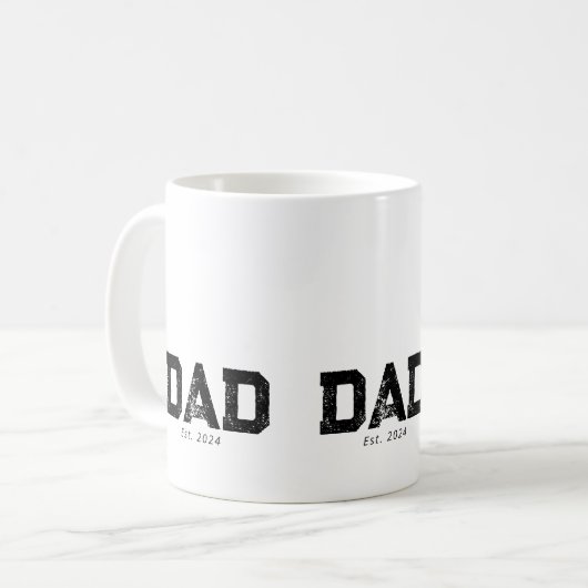 Dad Established New Dad Gift Kaffeetasse (Vorderseite Links)
