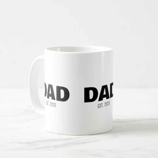 Dad Established New Dad Gift Kaffeetasse (Vorderseite Links)