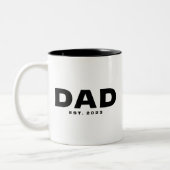 Dad Established New Dad Gift Mug Zweifarbige Tasse (Links)
