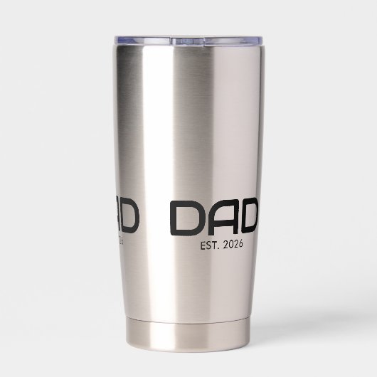 Dad Established New Dad Gift Thermobecher (Rückseite)