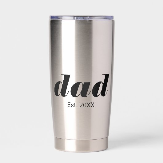 Dad Established New Dad Gift Thermobecher (Rückseite)