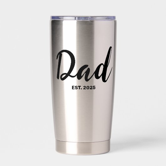 Dad Established New Dad Gift  Thermobecher (Rückseite)