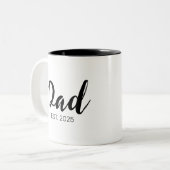 Dad Established New Dad Gift Zweifarbige Tasse (Vorderseite Links)