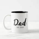 Dad Established New Dad Gift Zweifarbige Tasse (Links)