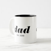 Dad Established New Dad Gift Zweifarbige Tasse (Vorderseite Links)