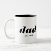 Dad Established New Dad Gift Zweifarbige Tasse (Links)