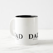 Dad Established New Dad Gift Zweifarbige Tasse (Vorderseite Links)