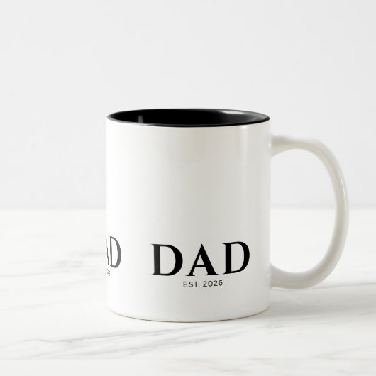 Dad Established New Dad Gift Zweifarbige Tasse (Rechts)