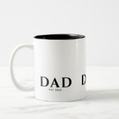 Dad Established New Dad Gift Zweifarbige Tasse (Links)