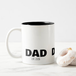 Dad Established New Dad Gift Zweifarbige Tasse