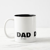 Dad Established New Dad Gift Zweifarbige Tasse (Links)