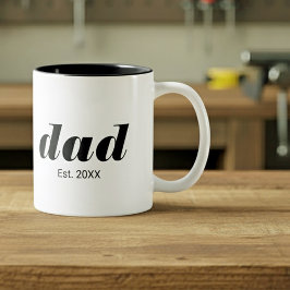 Dad Established New Dad Gift Zweifarbige Tasse