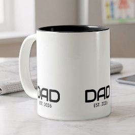 Dad Established New Dad Gift  Zweifarbige Tasse