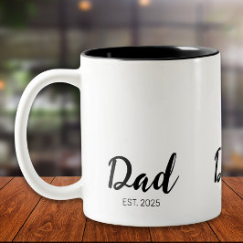 Dad Established New Dad Gift  Zweifarbige Tasse